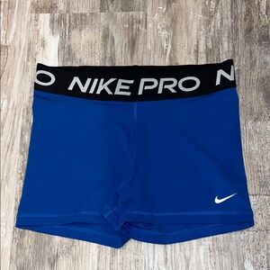 🔥‼️Nike Pro Blue Compression Shorts with Black Waistband‼️🔥